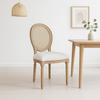 Silla Victoria Ratán Asiento Tapiz